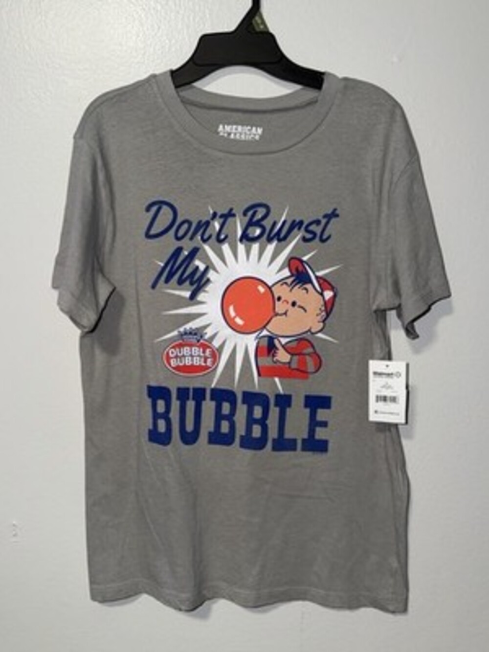 American Classics Dubble Bubble Graphic Print T-Shirt Gray Crew Neck L (10/12)